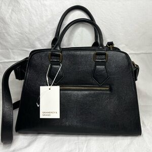 NWT Gramercy & Grand Black Vegan Leather PETA Approved Gold Hardware Crossbody